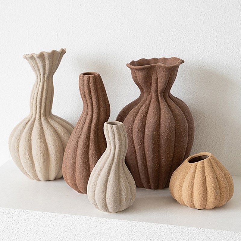 现代复古诧寂风抽象组合套装粗陶罐艺术感陶瓷花器民宿装饰品摆件,家居饰品,花瓶,淘宝优惠券,粉丝福利购,淘宝优惠卷