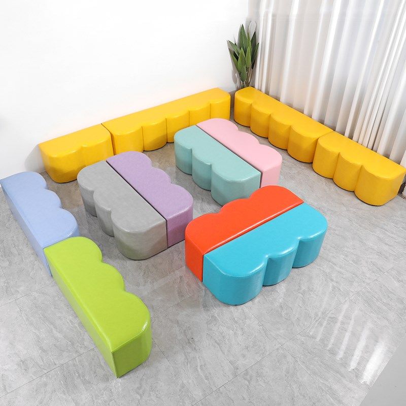 早教中心幼儿园软包波浪凳异形凳子培训机构家长休息区长条沙发凳,住宅家具,儿童沙发,淘宝优惠券,粉丝福利购,淘宝优惠卷