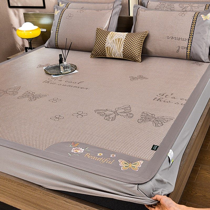 夏季冰丝凉席藤席床笠款三件套空调房软席子防滑床罩1.5米1.8m床,床上用品,藤席,淘宝优惠券,粉丝福利购,淘宝优惠卷