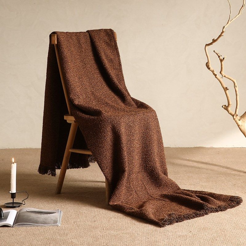 咖色复古中古风床尾巾搭毯定制沙发床上装饰毯样板房售楼部软装,床上用品,休闲毯/毛毯/绒毯,淘宝优惠券,粉丝福利购,淘宝优惠卷