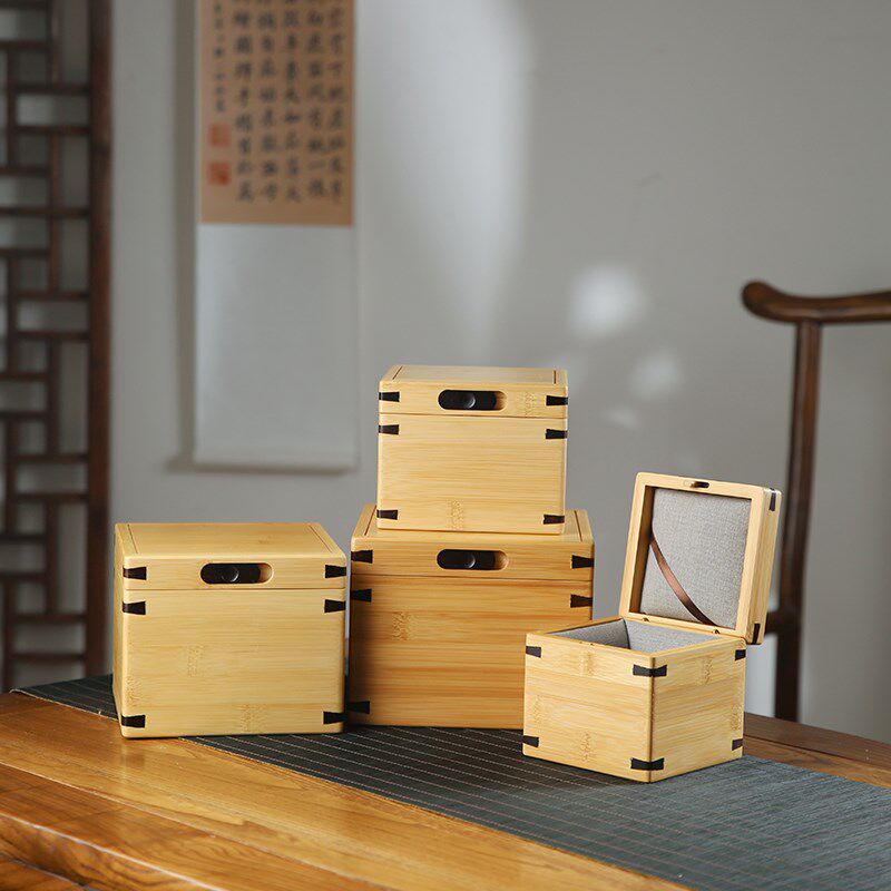 普竹锁扣竹木盒茶叶茶具包装礼品盒紫砂壶包装空盒泡袋软内衬竹盒,包装,礼品盒,淘宝优惠券,粉丝福利购,淘宝优惠卷
