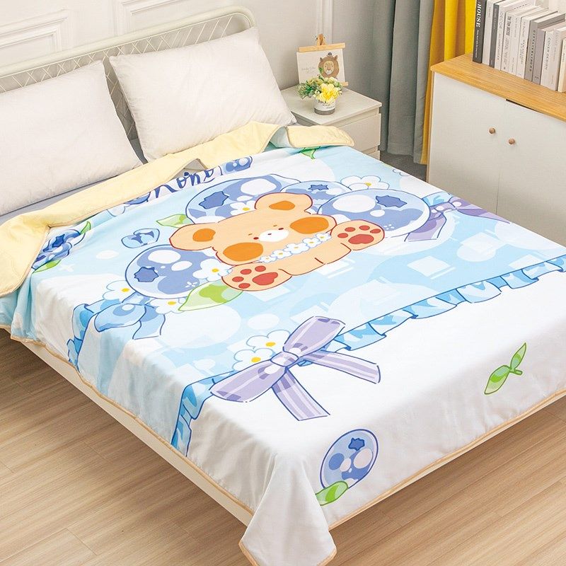 可爱卡通水果幼儿园单人夏季空调被机洗折叠双人春秋款夏凉被毯子,床上用品,化纤被,淘宝优惠券,粉丝福利购,淘宝优惠卷