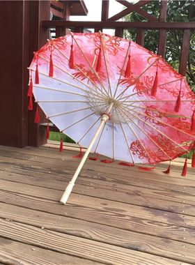 彼岸花汉服花伞油纸伞古装女cos古风流苏拍照道具伞舞蹈伞装饰伞