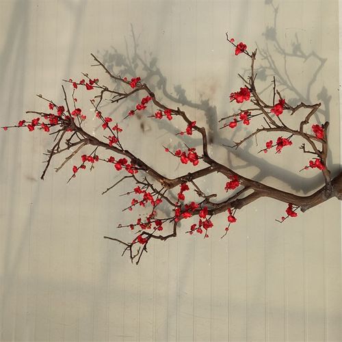 上海仿真腊梅花装饰桃花树客厅墙面花树店铺花瓶吊顶白花枝干树枝