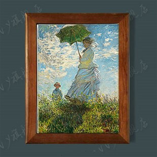 莫奈油画陶瓷画瓷板画瓷片画手绘风格画现代客厅装饰画墙画挂画