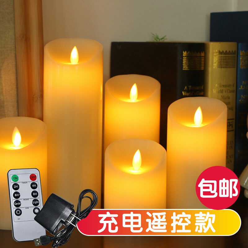 USB充电遥控LED电子蜡烛灯仿真假蜡烛摇摆灯芯表白婚庆装饰引路灯
