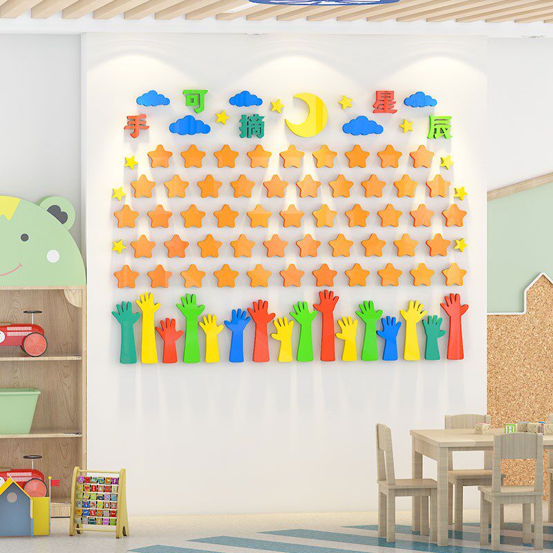 幼儿园心愿墙墙贴文化墙3d手可摘星辰高考班级教室主题墙布置装饰,家居饰品,文化墙贴,淘宝优惠券,粉丝福利购,淘宝优惠卷