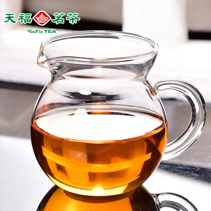 天福茗茶耐热玻璃公道杯茶水分离器纯手工加厚茶海家用茶具配件盅