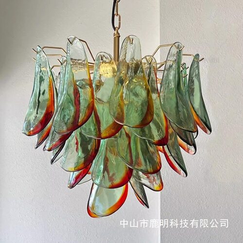 花瓣手工玻璃中古客厅吊灯法
