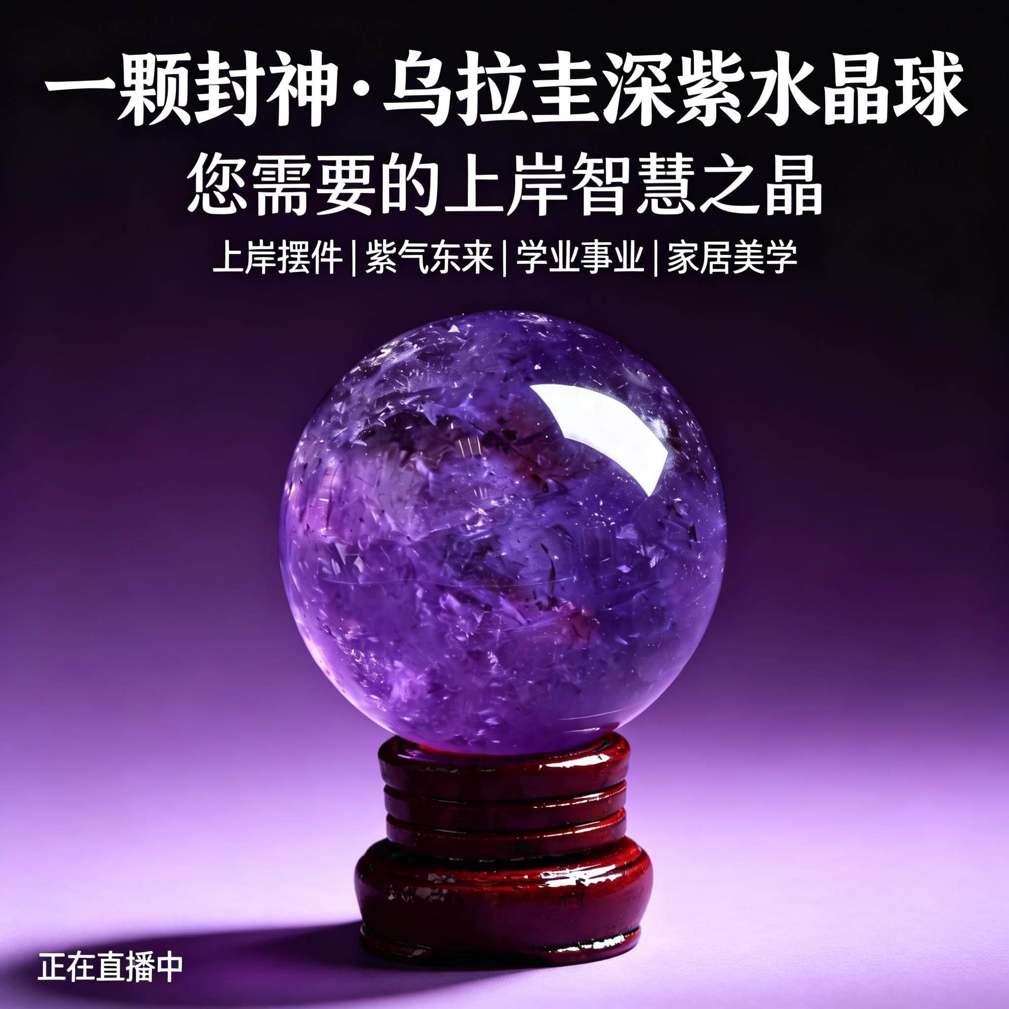 灵玺世家乌拉圭天然紫水晶球摆件家居玄关办公桌摆设装饰新婚礼品