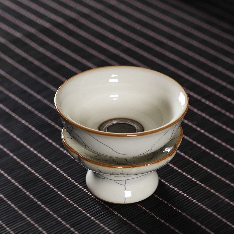 陶瓷茶滤茶漏泡茶叶过滤网青瓷汝窑冰裂可养创意茶隔器茶具零配件