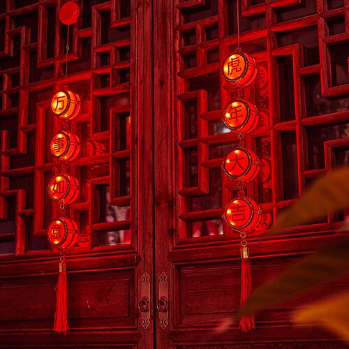 虎年对联led彩灯闪灯串灯满天星2022春节过年新年装饰品布置家用