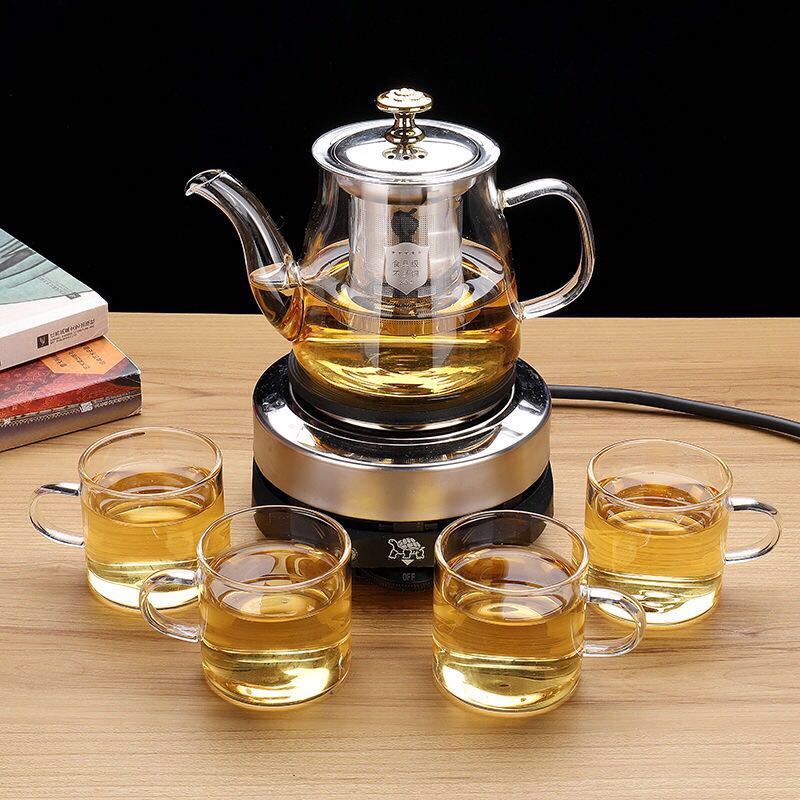 煮茶器耐热玻璃花茶壶不锈钢过滤内胆加热泡茶壶功夫茶具花茶壶