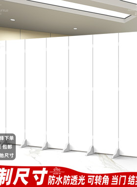 屏风隔断假墙自装带有门移动折叠转角现代房间分割遮挡板白色定制