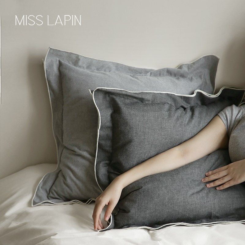 澜品柏林公园双滚边棉麻抱枕客厅沙发靠垫床头大靠包透气靠枕
