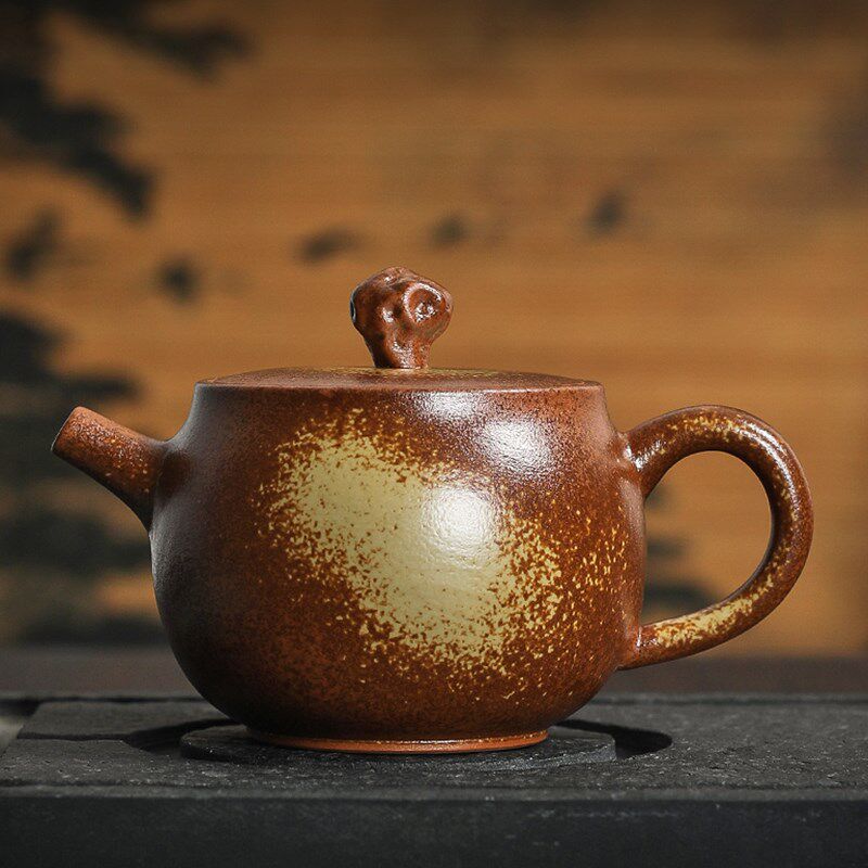 青瓷茶壶单壶陶瓷草木灰功夫茶具手工中式带过滤网泡茶器复古家用