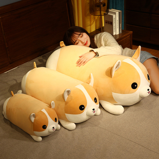 可爱卡通柯基抱枕女生床上睡觉陪你睡宿舍床头枕头靠垫靠背大靠枕