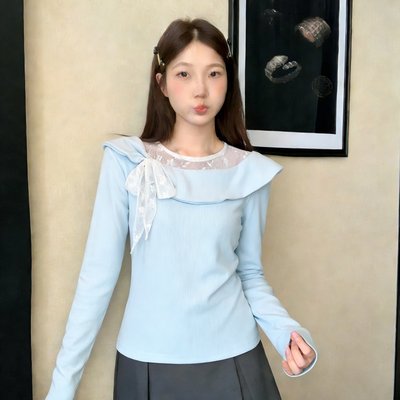 实拍春装大码长袖加厚保暖假两件绑带T恤女装时尚显瘦减龄打底衫