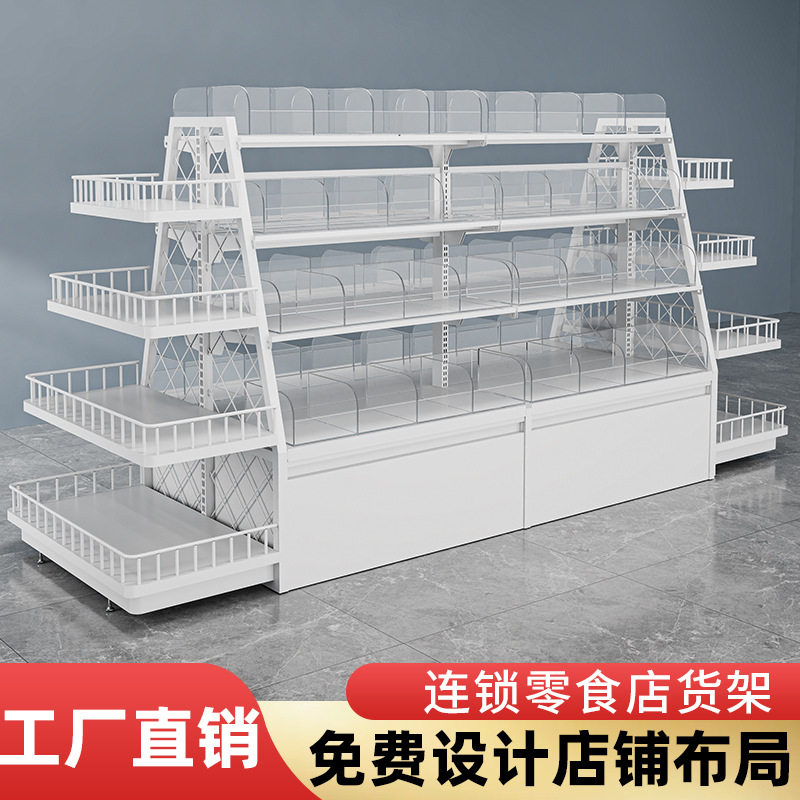 新款便利店超市散称零食货架赵一鸣同款多层展示架食品单双面架子