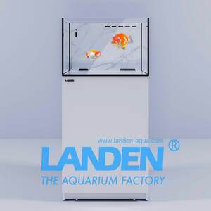 蓝甸LANDEN超薄侧溢流背滤金鱼兰寿缸溪流缸鱼缸全套岩板底滤定制