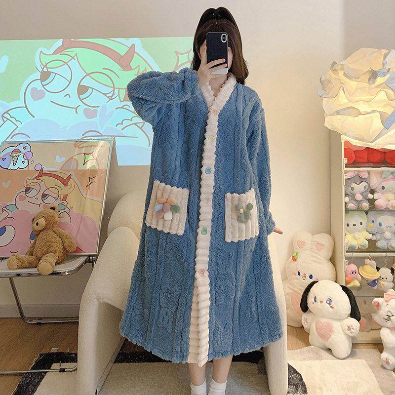 珊瑚绒浴袍家用洗澡吸水速干浴巾女可穿式加厚2026新初中学生宿舍