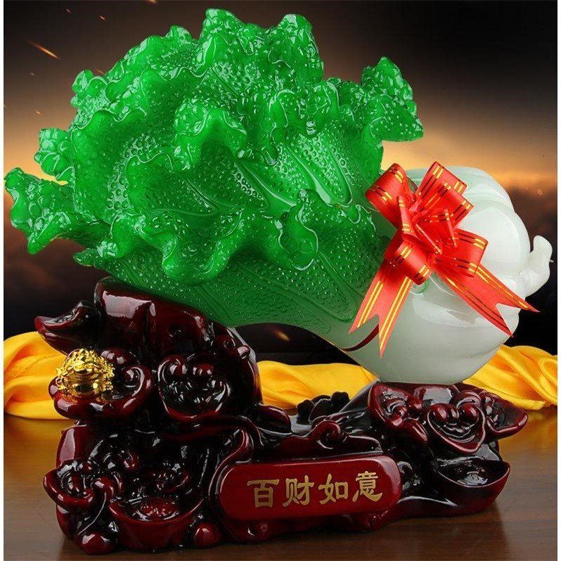 玉白菜摆件工艺品家居客厅玄关酒柜装饰品公司办公桌开业乔迁礼品