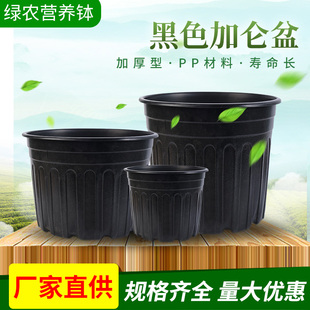 侧棱青山加仑盆大号加厚塑料花盆阳台月季 玫瑰绿萝吊兰黑色控根盆