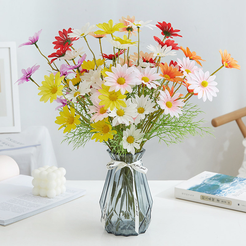 小雏菊洋甘菊假花仿真花摆设花艺摆件客厅干花餐桌花塑料装饰花束