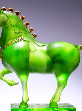 非物质文化遗产釉面唐马生肖马饰品吉祥物酒柜入口客厅创意办公室