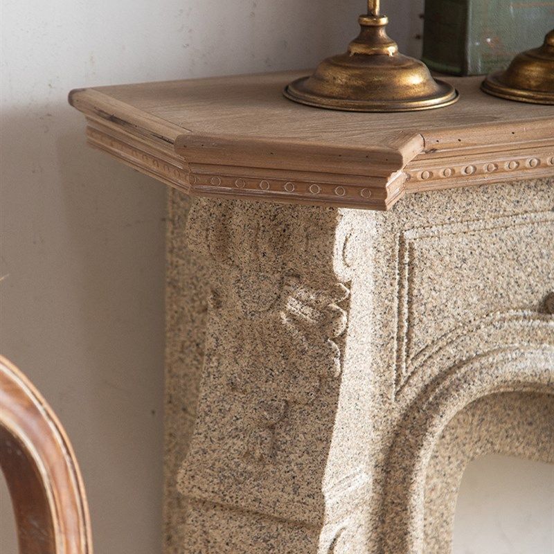 法式客厅复古壁炉架防大理石装饰柜假火3d柜别墅厅前柜转角摆件柜