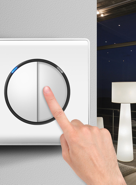 白色点开关插座家用面板单开暗装 86带LED五孔usb插座16a墙壁插座