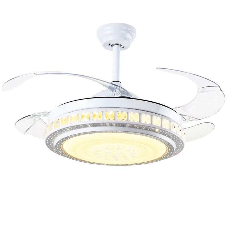 52寸变频水晶隐形风扇灯客厅吊扇灯大风力家用餐厅卧室带电风扇灯,家装灯饰光源,客厅吊灯,淘宝优惠券,粉丝福利购,淘宝优惠卷