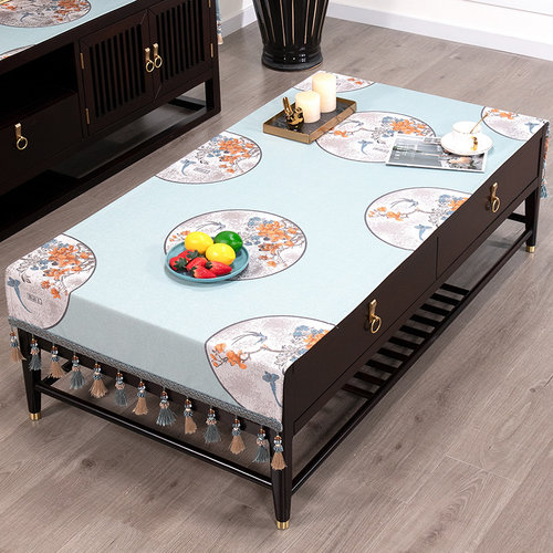 新中式布艺茶几布长方形盖布1220中国风茶几桌布餐厅垫布茶几垫