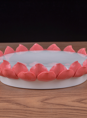 陶瓷观音如来佛像莲花小底座花瓶摆放莲花台垫工艺品摆饰烛台底座