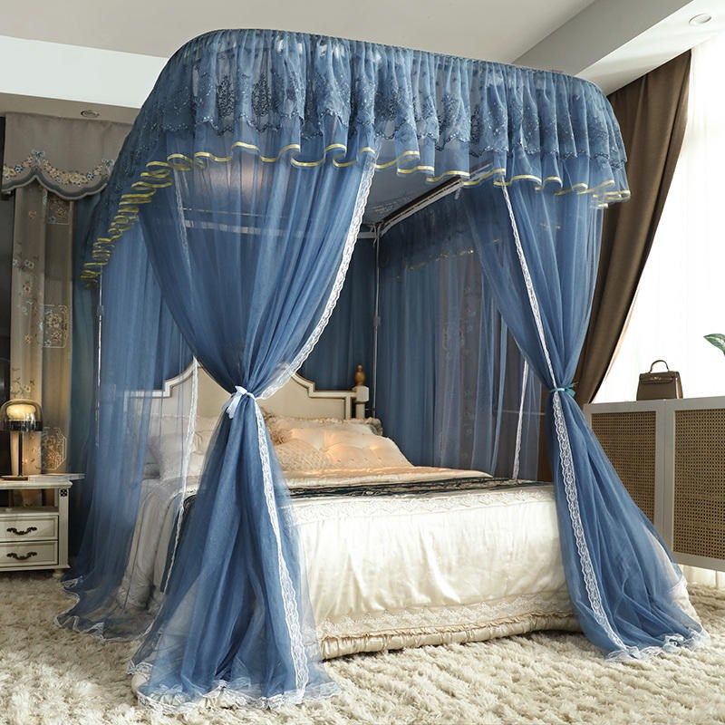 新款U型导轨蚊帐三开门公主床家用卧室1.8m2米拉幕轨道落地铝合金,床上用品,蚊帐,淘宝优惠券,粉丝福利购,淘宝优惠卷