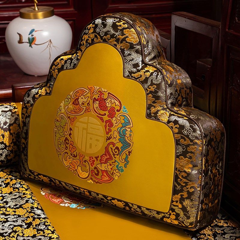 新中式靠背垫客厅沙发抱枕办公室腰枕靠垫含芯护腰靠大抱枕可拆洗