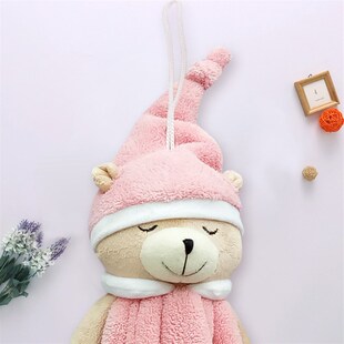 韩国可爱卡通仓鼠擦手巾挂式吸水加厚插手毛巾手帕浴室厨房卫生间