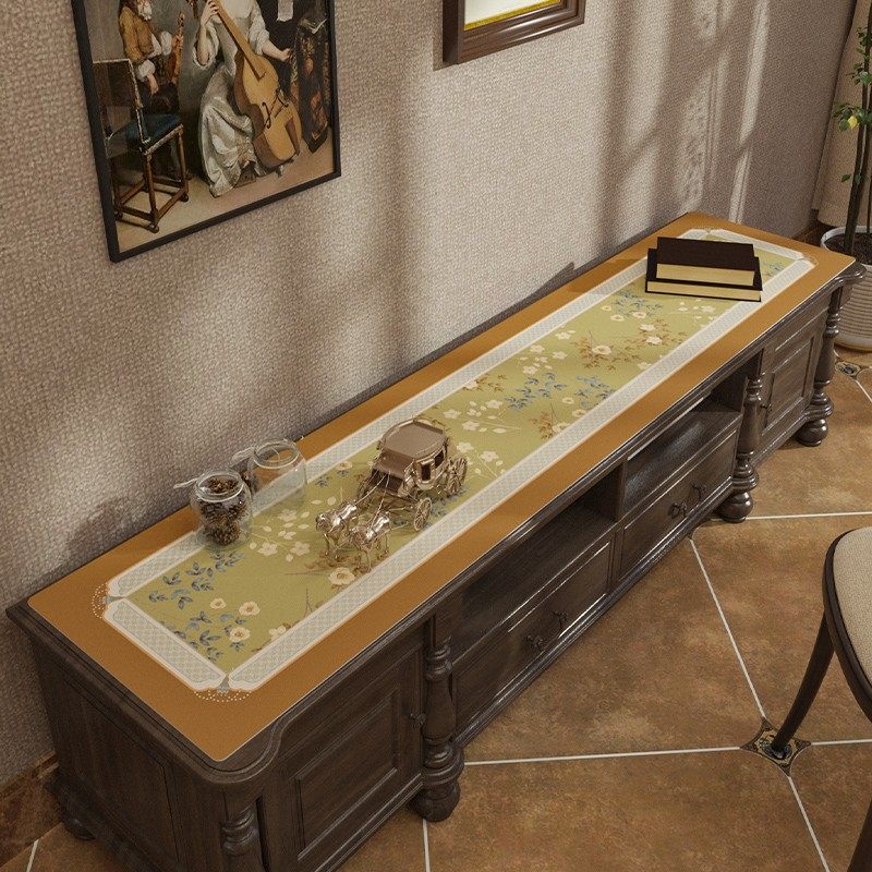 防水电视柜桌布轻奢鞋柜免洗盖布美式防油台布长条茶几垫皮革桌垫,居家布艺,桌布,淘宝优惠券,粉丝福利购,淘宝优惠卷