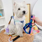 狗狗牵引绳胸背带遛猫绳狗链遛狗绳幼犬小狗比熊法斗宠物防挣脱猫