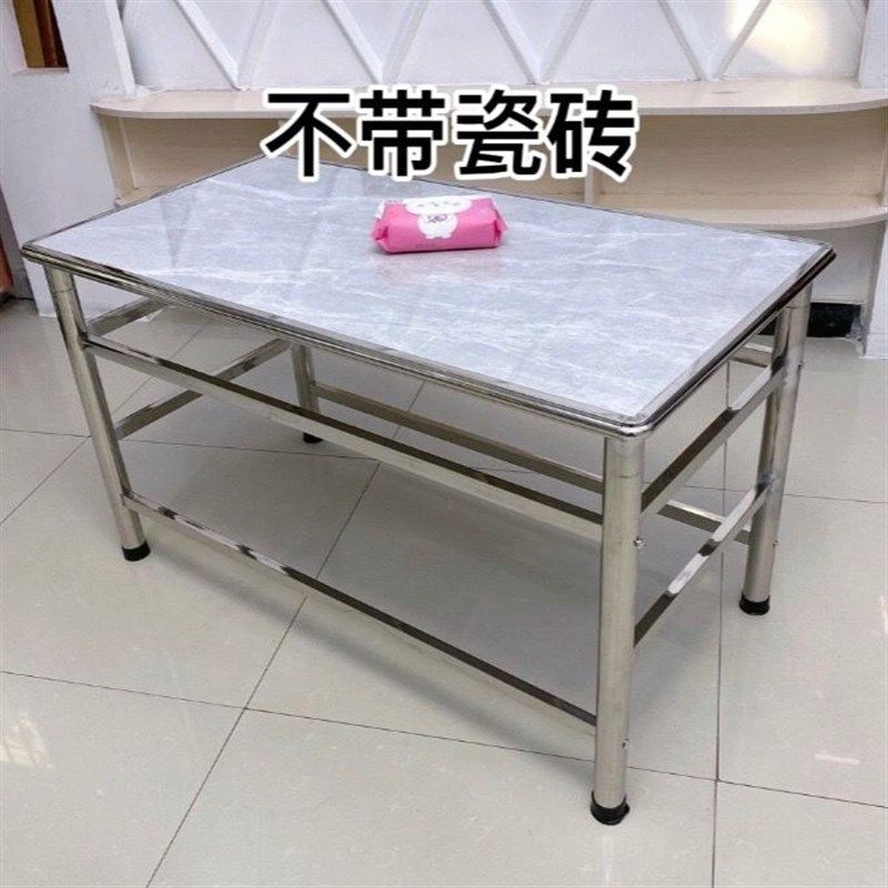 不锈钢餐桌子架60*120正方形家用吃饭学习摆摊四角圆弧不带瓷砖,五金/工具,工作台/防静电工作台/重型工作台,淘宝优惠券,粉丝福利购,淘宝优惠卷