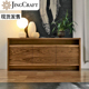 原木截面边柜 北欧实木餐边柜客厅储物柜北美黑胡桃茶水柜备餐柜