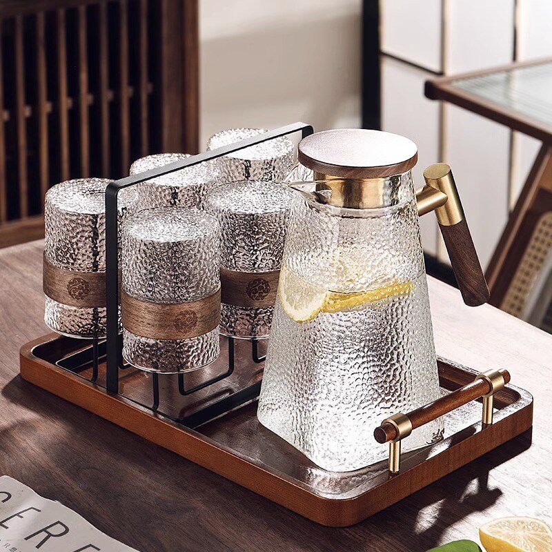 中式水杯家用水具茶具套装耐高温家庭乔迁新居玻璃杯成套杯子水壶