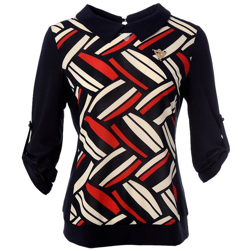 贝特如洋气妈妈春装T恤新款中老年女装长袖上衣修身显瘦休闲衫YQ