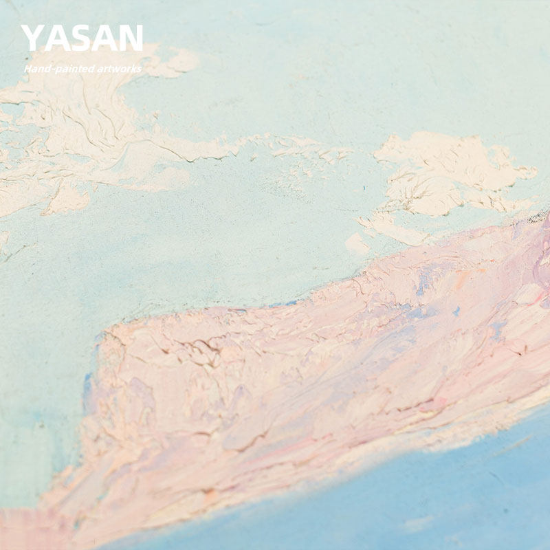 YASAN 纯手绘抽象风景油画玄关横版艺术装饰画客厅背景墙小众挂画