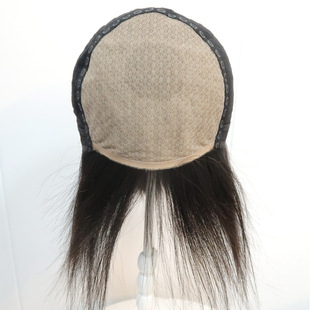 河南许昌假发全真发手织弹力网递针顶毛坯全假发随意分缝染烫造型