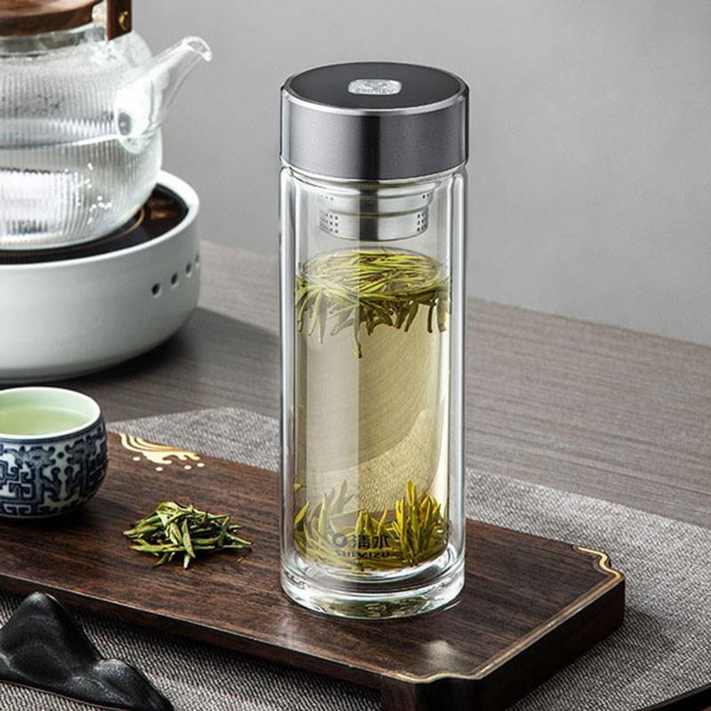 清水双层玻璃杯家用隔热男女茶杯便携车载水杯高硼硅防烫杯绿茶杯