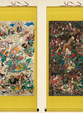 雷祖雷公画像挂画九天应元雷声普化天尊神像卷轴画神仙水陆装饰画