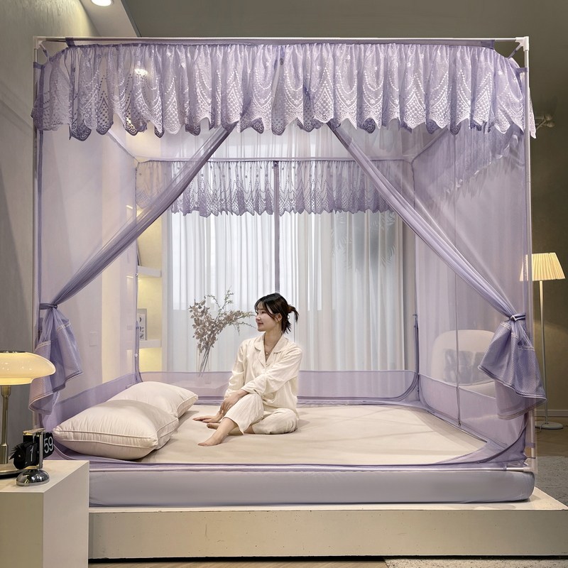 儿童防摔床笠式拉链坐床蚊帐家用卧室加密三开门公主风方顶蒙古包,床上用品,蚊帐,淘宝优惠券,粉丝福利购,淘宝优惠卷