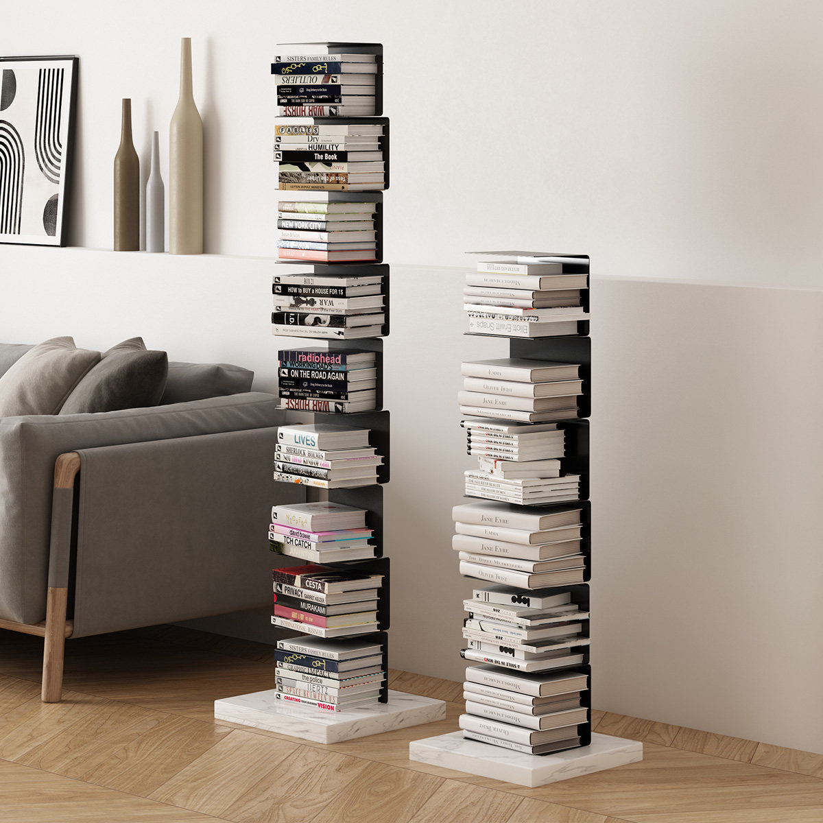 北欧创意铁艺落地隐形书架置物架墙角立式儿童转角壁挂墙上面书柜,住宅家具,书架,淘宝优惠券,粉丝福利购,淘宝优惠卷