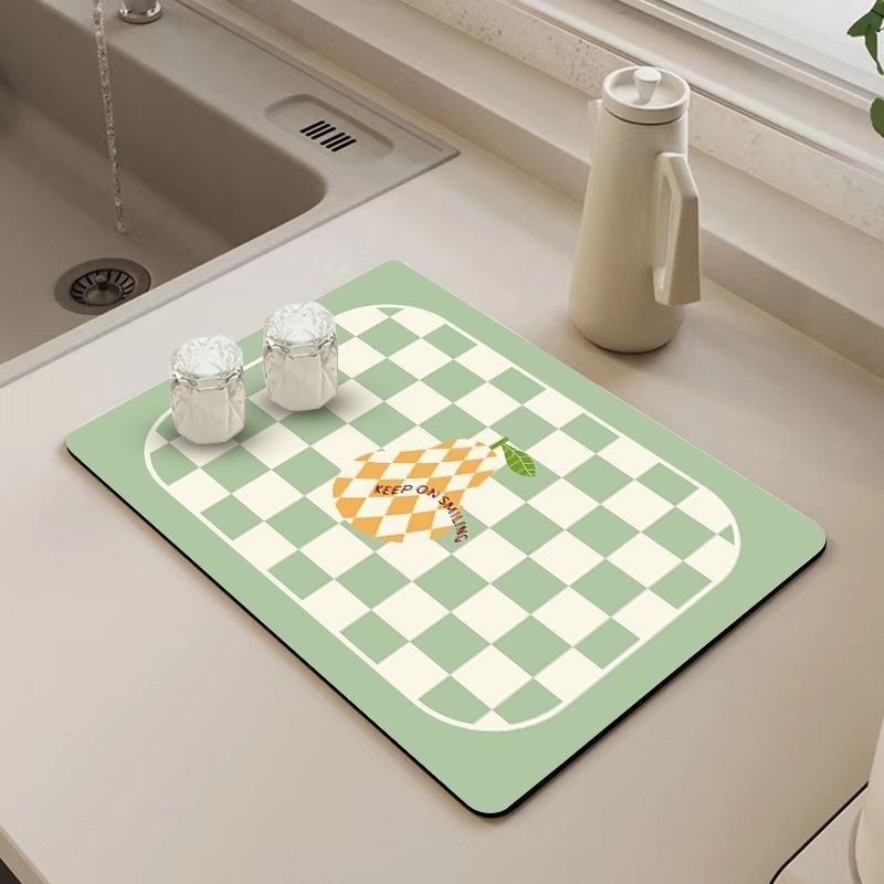 卡通黑白格杯垫咖啡垫防滑隔热垫洗手台沥水吸水垫厨房台面沥水垫,居家布艺,餐垫,淘宝优惠券,粉丝福利购,淘宝优惠卷